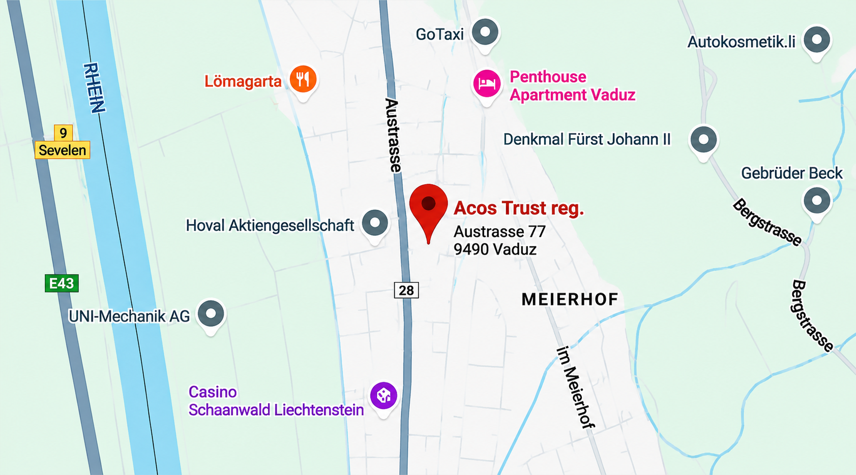Acos Trust reg., Austrasse 77, 9490 Vaduz